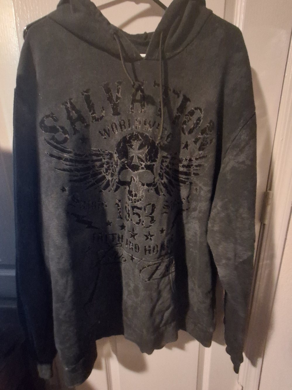 Archaic Charcoal Black Graphic Pullover Hoodie